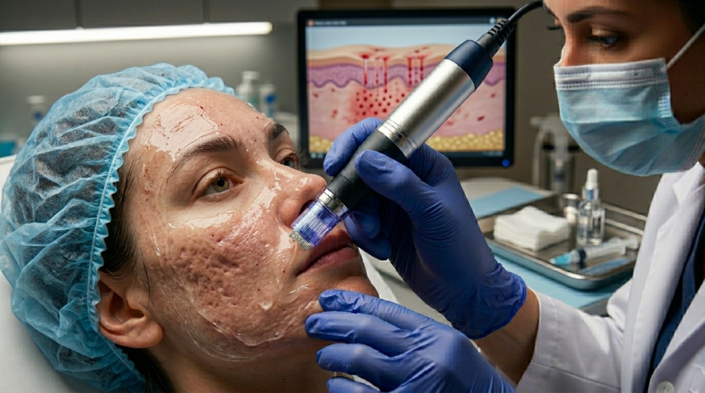 microneedling before and after 1st treatment